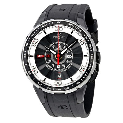 Perrelet Turbine Chronograph Black and White Dial Automatic Men's Watch A1075-1