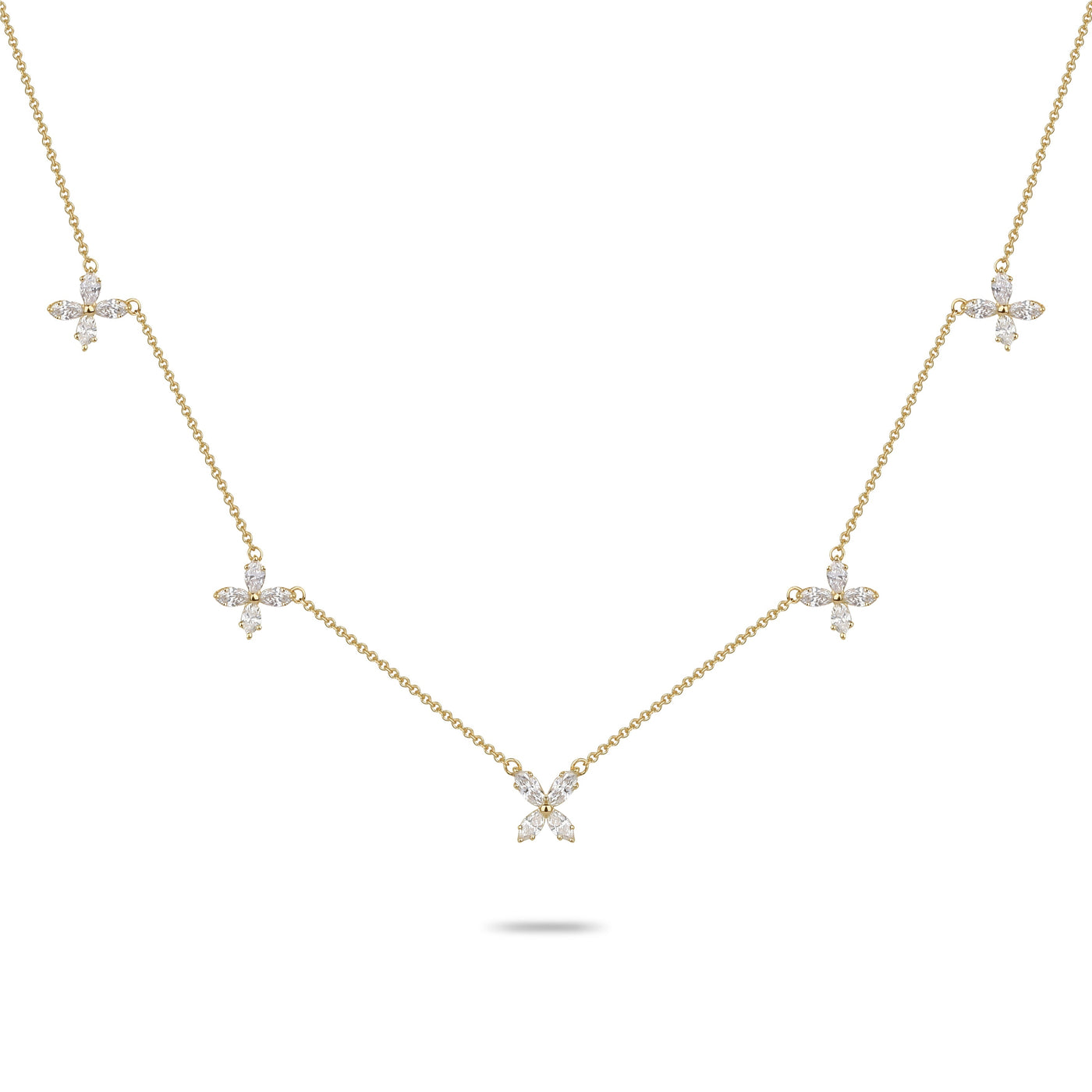 Yessayan 18K Yellow Gold Diamond Clover Charm Necklace