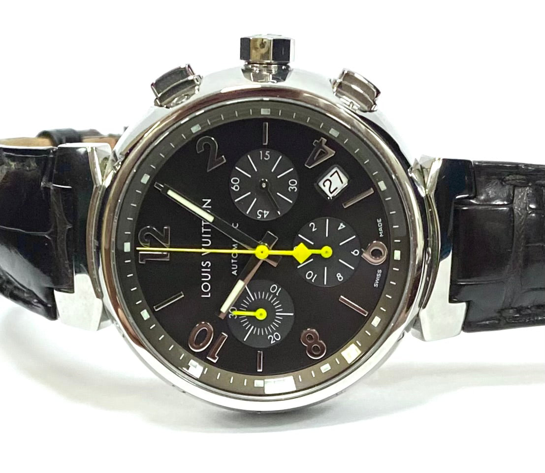Louis Vuitton Tambour Chronograph Q1121 Automatic Brown Dial 41mm