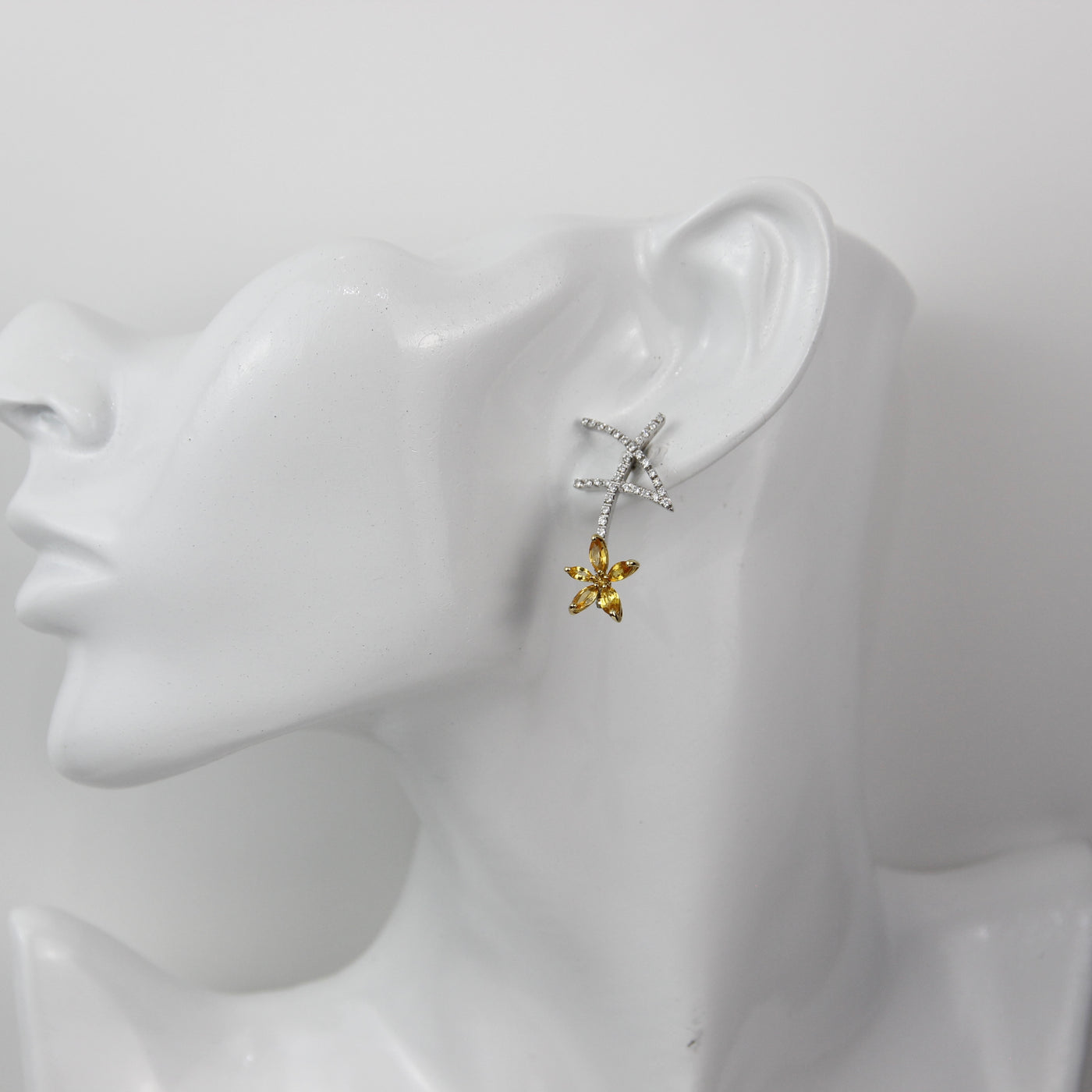 Stefan Hafner 18K White Gold Diamond & Sapphire Earrings