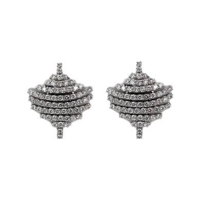 Porrati 18K White Gold 3.10ctw Diamond Earrings