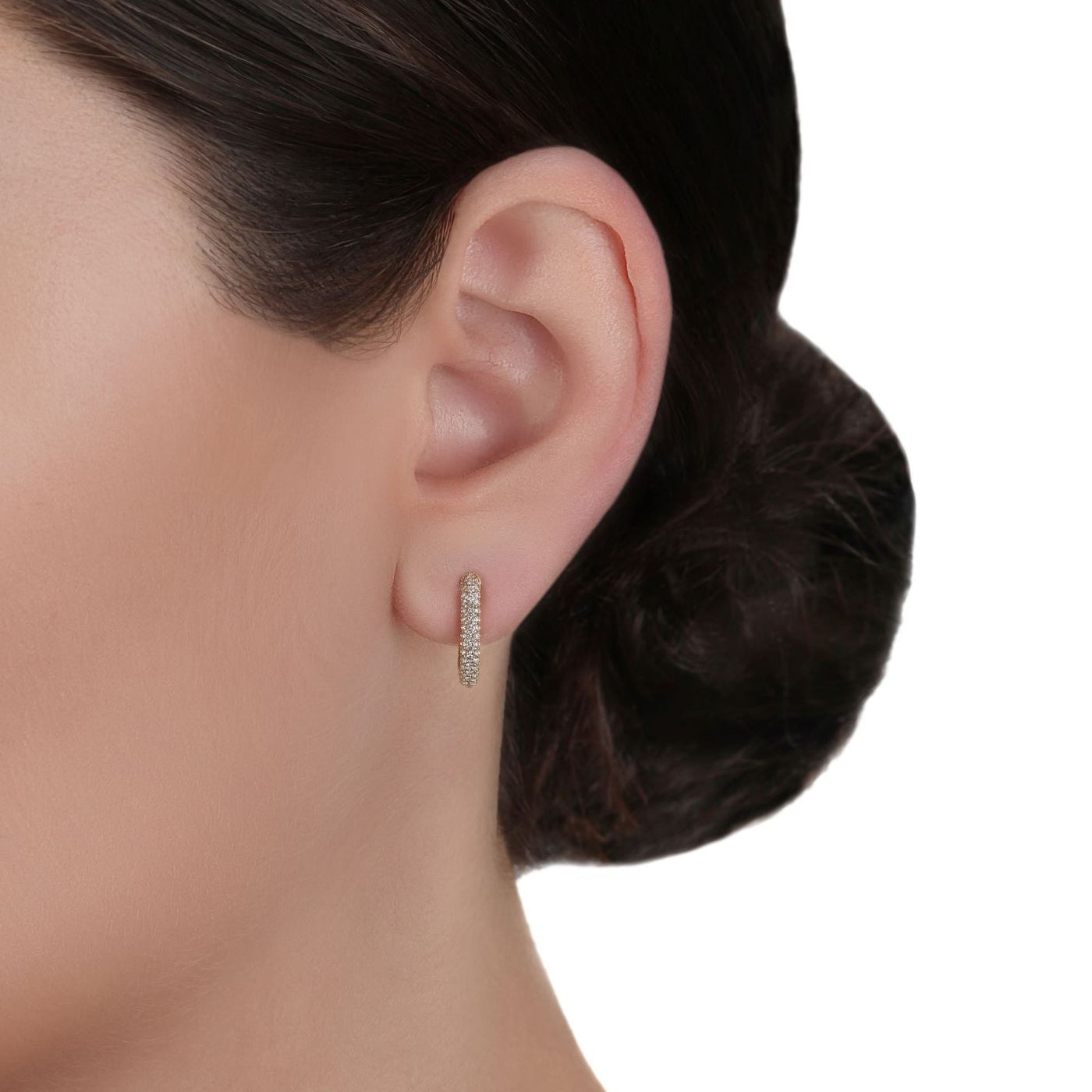 Square Huggie Diamond Earrings | Online Diamonds