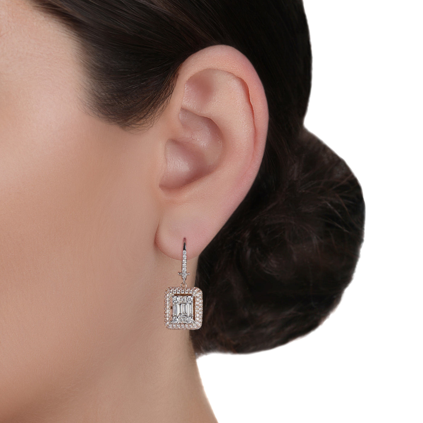 Illusion Diamond Drop Earrings | Online Diamond Store