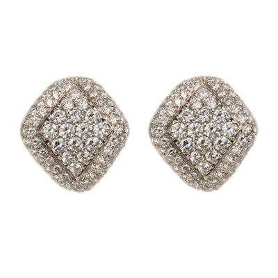 Damiani 18K White Gold 4.68ctw Diamond Pave Earrings