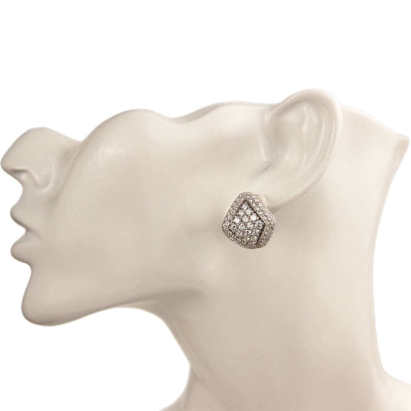 Damiani 18K White Gold 4.68ctw Diamond Pave Earrings