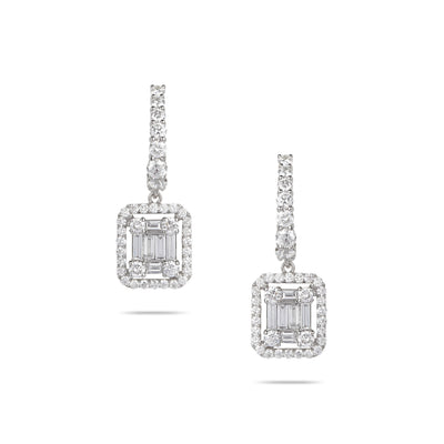 Diamond Baguette Drop Earrings  | Jewelry online
