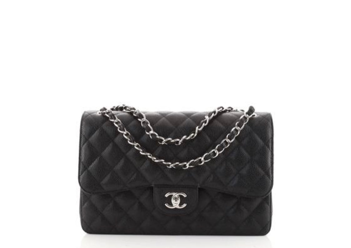 Classic Double Flap Bag Quilted Caviar Jumbo