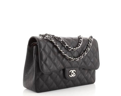 Classic Double Flap Bag Quilted Caviar Jumbo