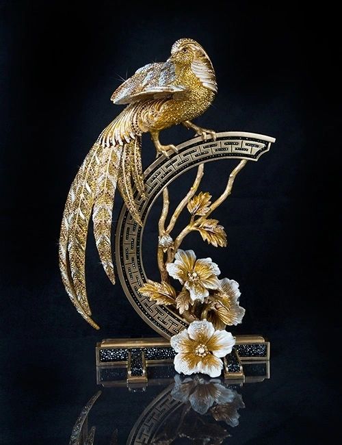 Jay Strongwater Amadine Golden Pheasant Figurine - ecjmiami