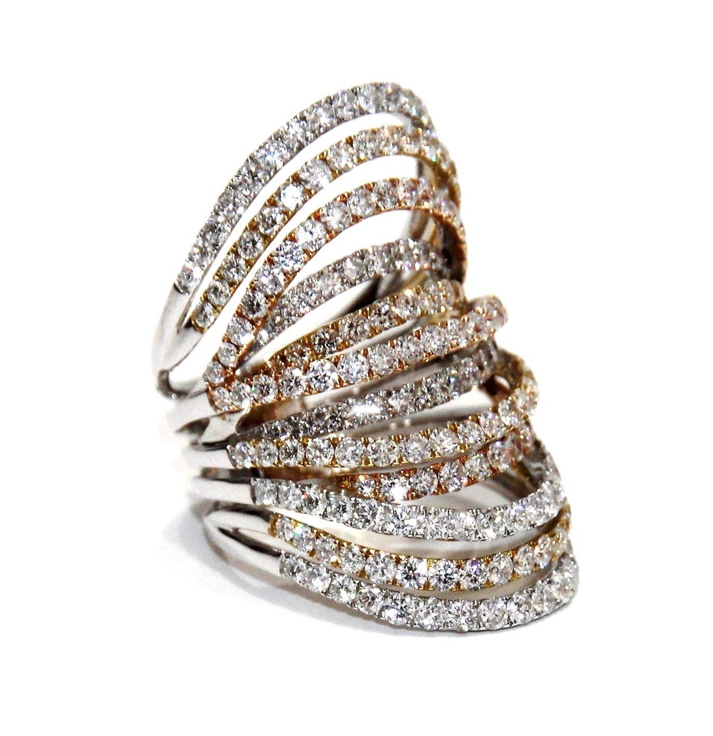 ECJ Collection 18K Yellow And White Gold Diamond Ring