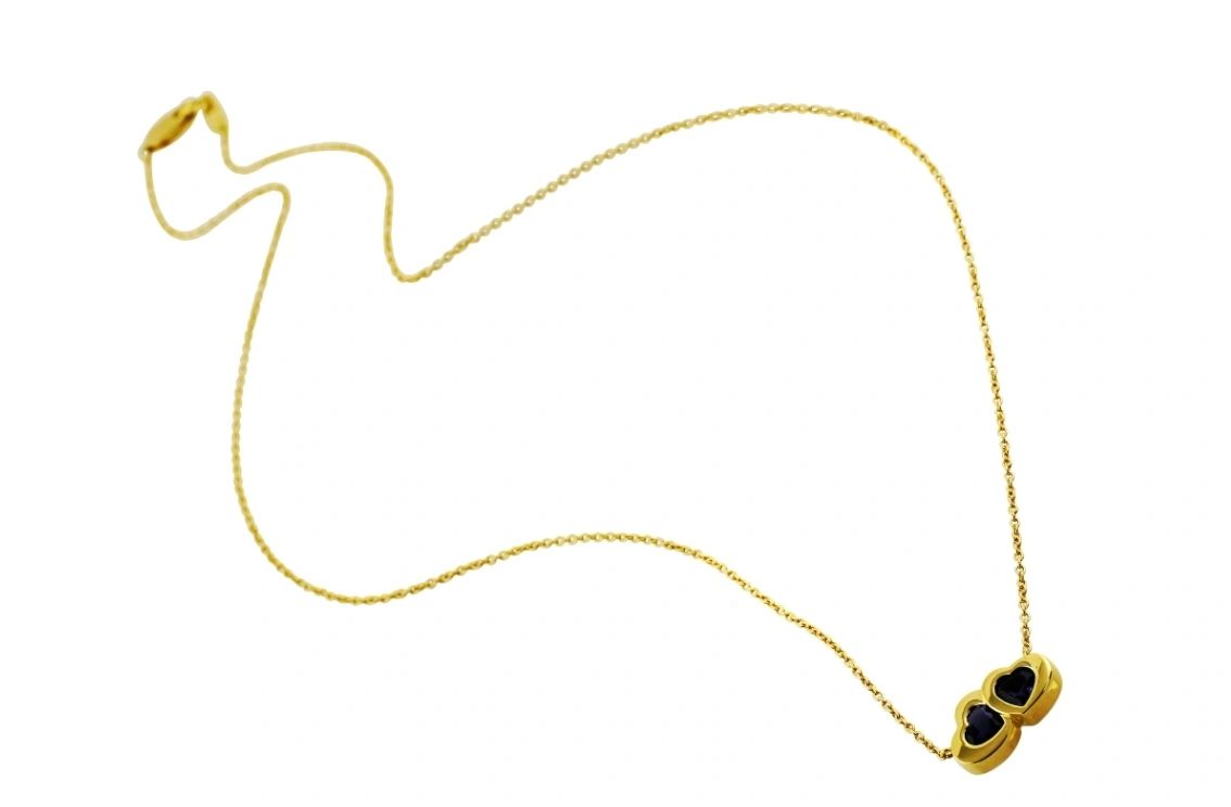 CARRERA Y CARRERA 18k Yellow Gold Iolite Hearts Necklace - ecjmiami