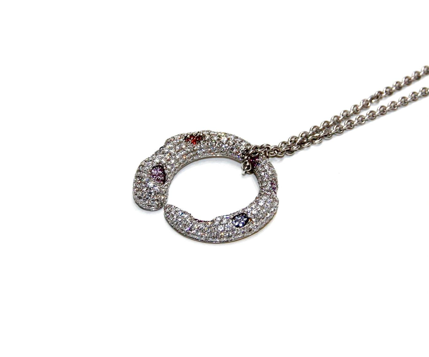 Valente Multi Color Pave Diamond And Sapphire Necklace