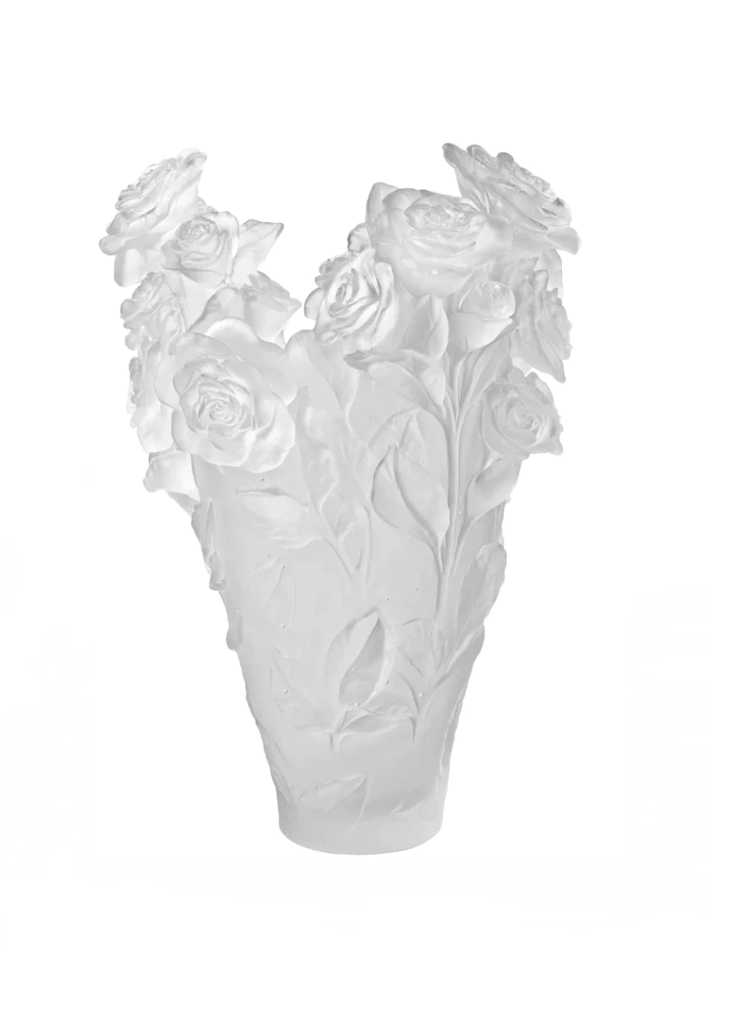 Daum Rose Passion Vase in White, Magnum