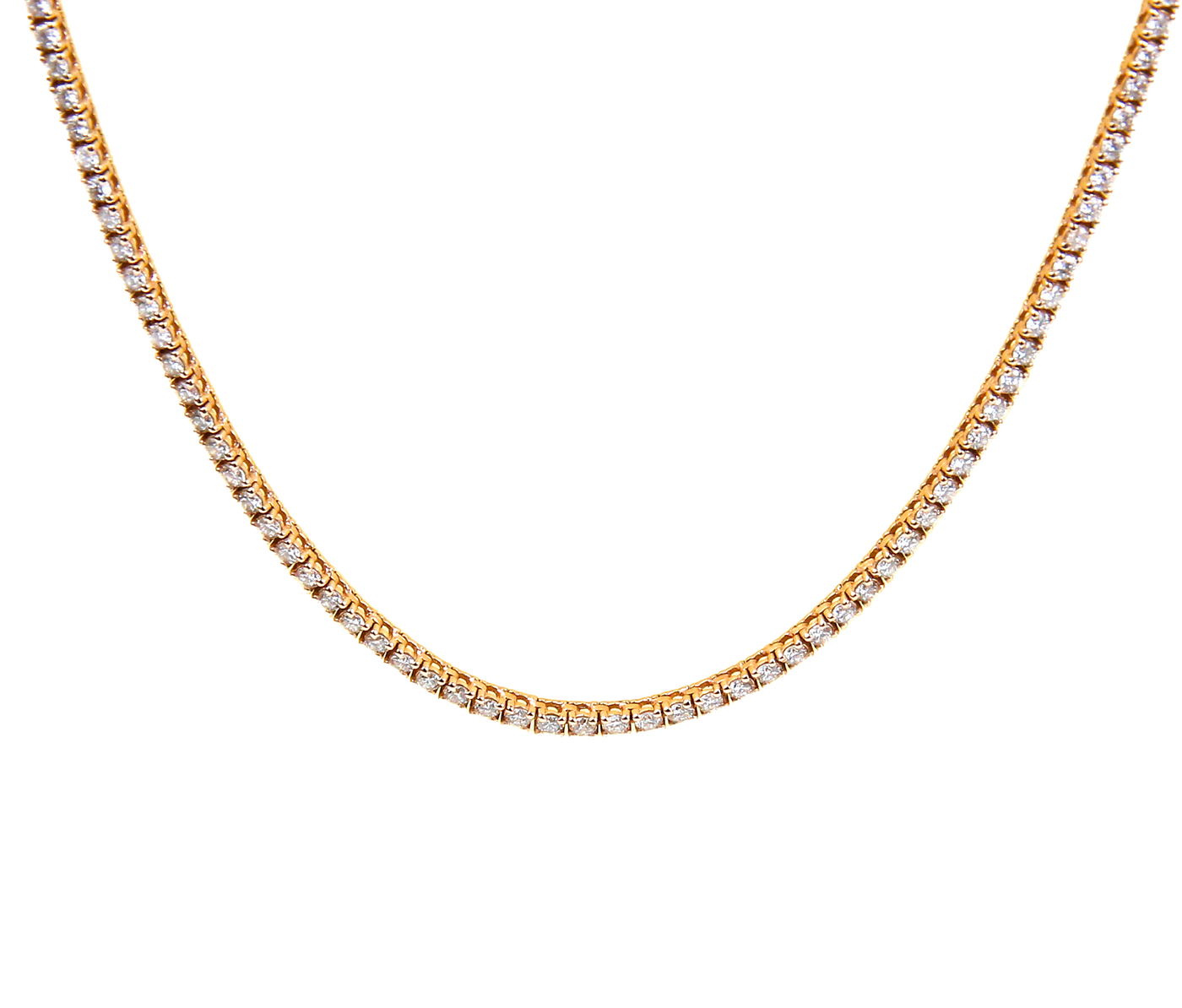 ECJ Collection 14K Rose Gold 7.00ctw Diamond Tennis Necklace