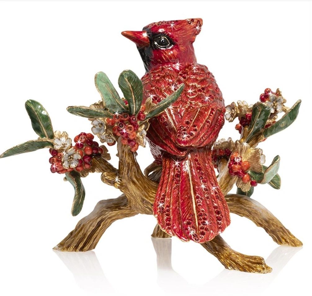 Jay Strongwater Cardinal on Branch Figurine - ecjmiami