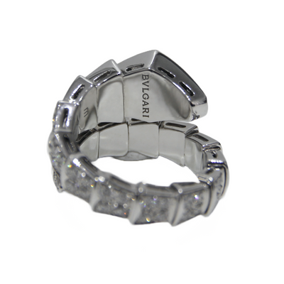 Bulgari Serpenti Viper Diamond Ring 18K White Gold