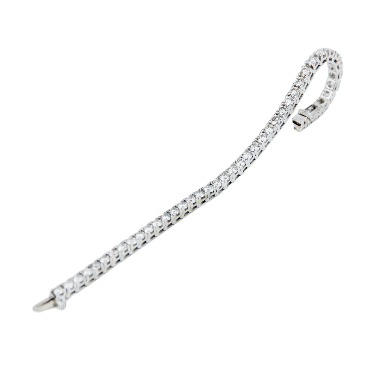 ECJ Collection 18K White Gold 8.45ctw Diamond Tennis Bracelet