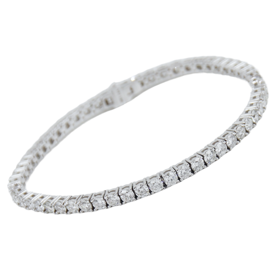 ECJ Collection 18K White Gold 6.35ctw Diamond Tennis Bracelet