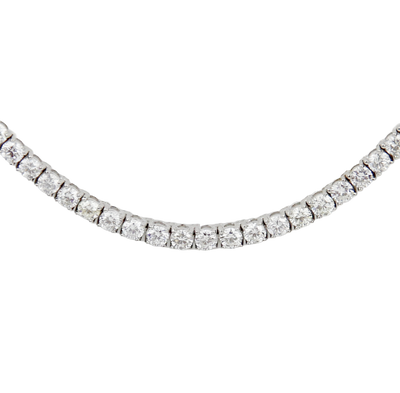 ECJ Collection 18K White Gold 15.89ctw Diamond Tennis Necklace