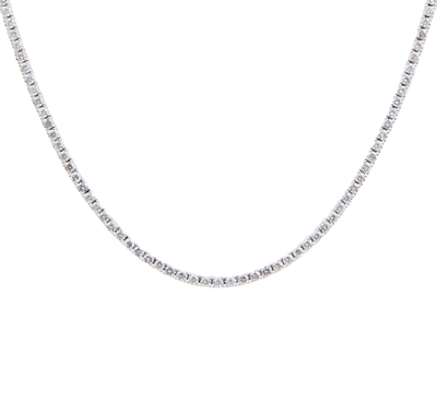 ECJ Collection 18K White Gold 7.08ctw Diamond Tennis Necklace