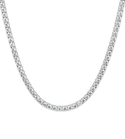 ECJ Collection 18K White Gold 37.98ctw Diamond Tennis Necklace