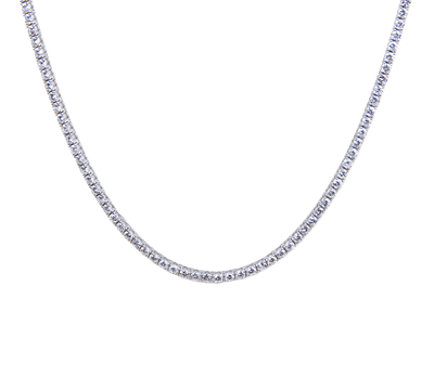ECJ Collection 18K White Gold 7.95ctw Diamond Tennis Necklace