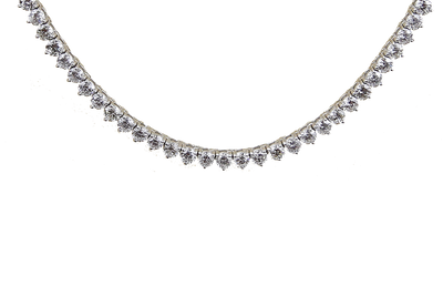ECJ Collection 18K White Gold 12.29ctw Diamond Tennis Necklace