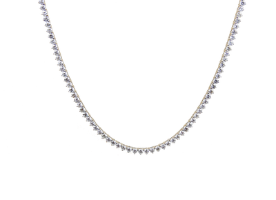 ECJ Collection 18K White Gold 12.29ctw Diamond Tennis Necklace