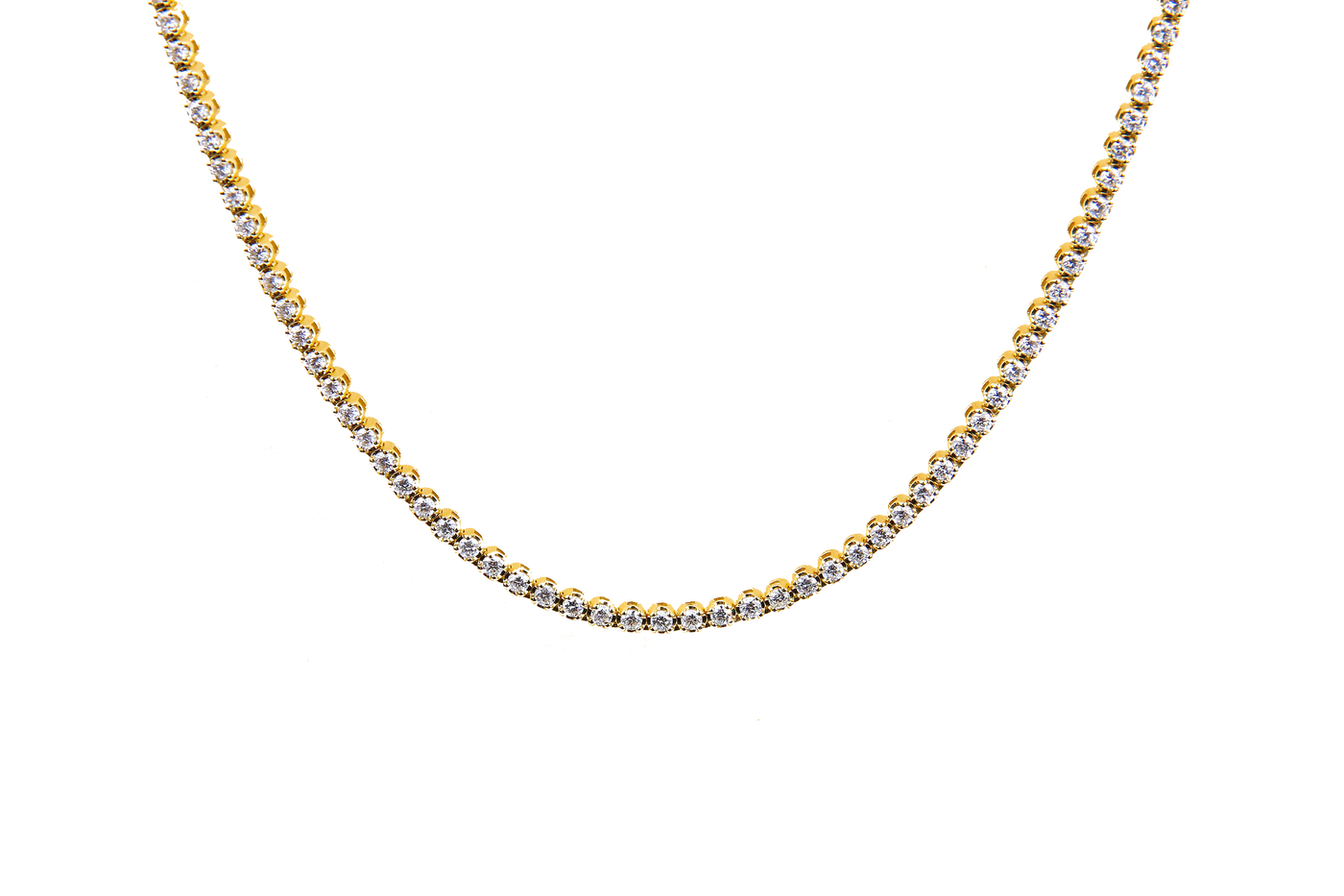 ECJ Collection 18K Yellow Gold 4.10ctw Diamond Tennis Necklace