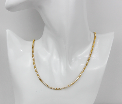 ECJ Collection 18K Yellow Gold 4.10ctw Diamond Tennis Necklace