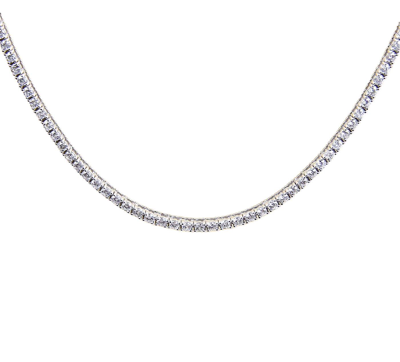 ECJ Collection 14K White Gold 5.79ctw Diamond Tennis Necklace